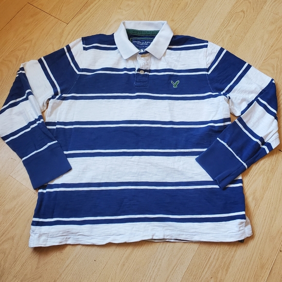 American Eagle Outfitters Men's Size XXL, The Eagle Polo Long Sleeve Shirt.
